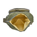 Umhängetasche aus strapazierfähigem Material mit mehreren Fächern, Größe 25x9x18 cm, grün