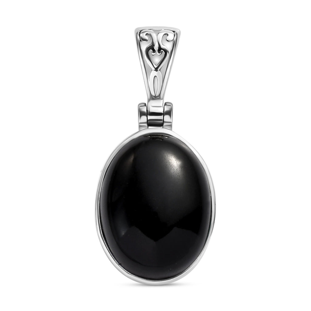 Schwarzer Onyx Anhänger, ca. 9.85 ct