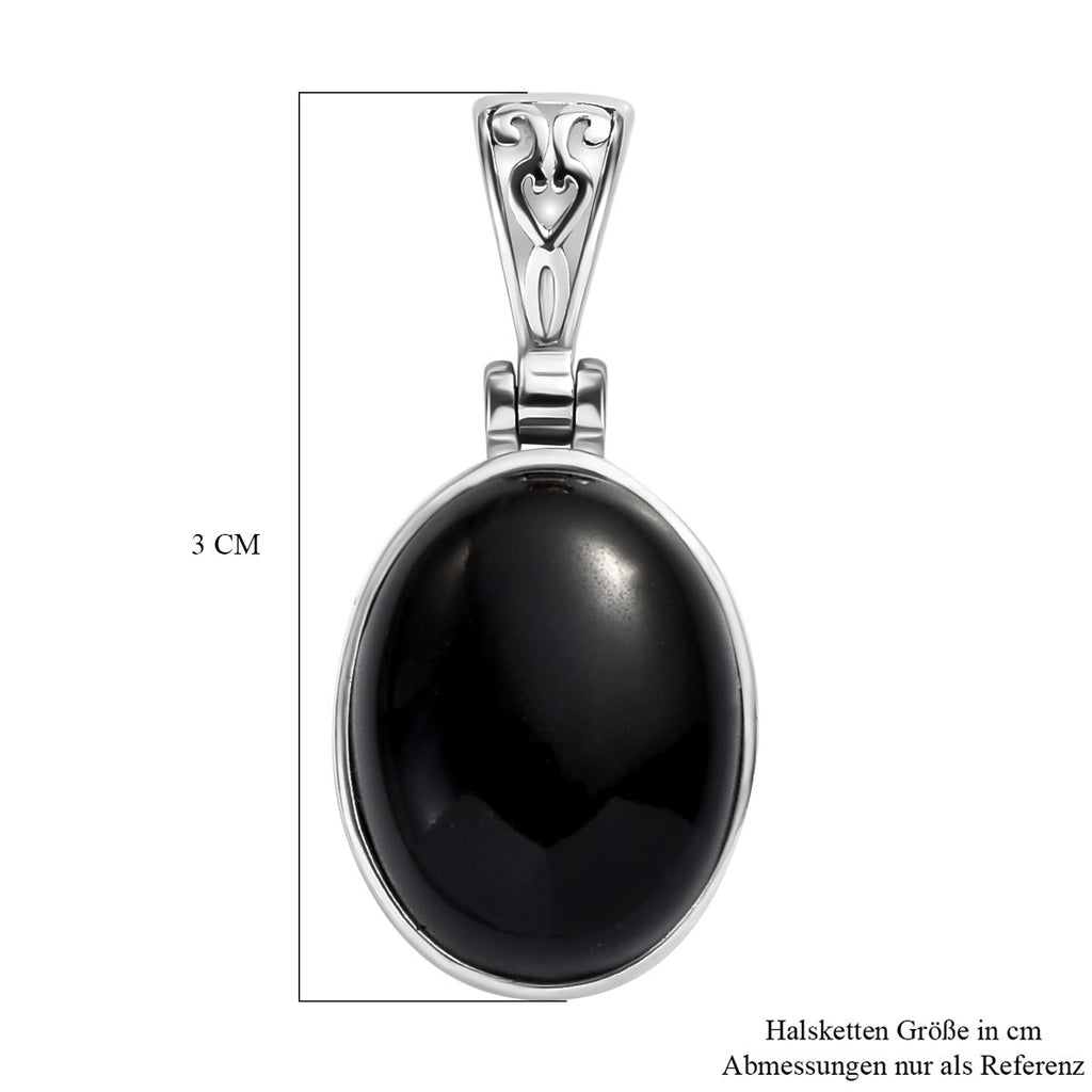 Schwarzer Onyx Anhänger, ca. 9.85 ct