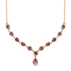 Rose De France Amethyst Halskette, ca. 45 cm, 925 Silber vergoldet ca. 3.80 ct