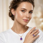 D’Joy AA Rose De France Amethyst und Zirkon Schmuckset