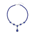 Lapislazuli und blaue Kristall Halskette,45 cm - 164 Ct.