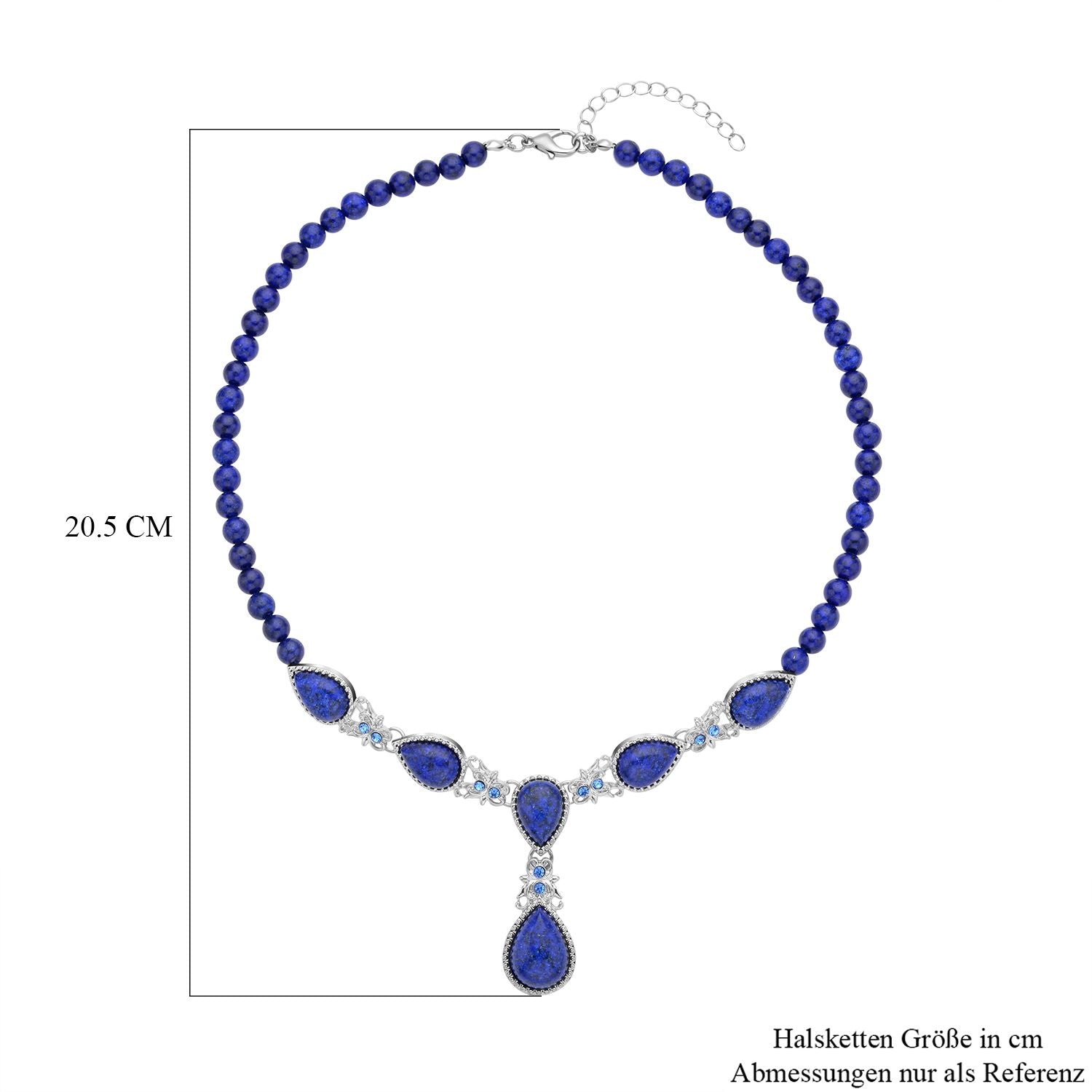 Lapislazuli Halskette, ca. 45 cm, ca. 164.00 ct