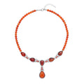 Rote Achat Halskette, ca. 45 cm, ca. 164,00 ct