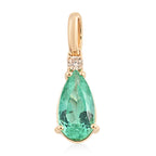 AAA Kolumbianischer Smaragd und weißer Diamant-Anhänger,  zertifiziert und geprüft, 585 Gold ca. 1.15 ct