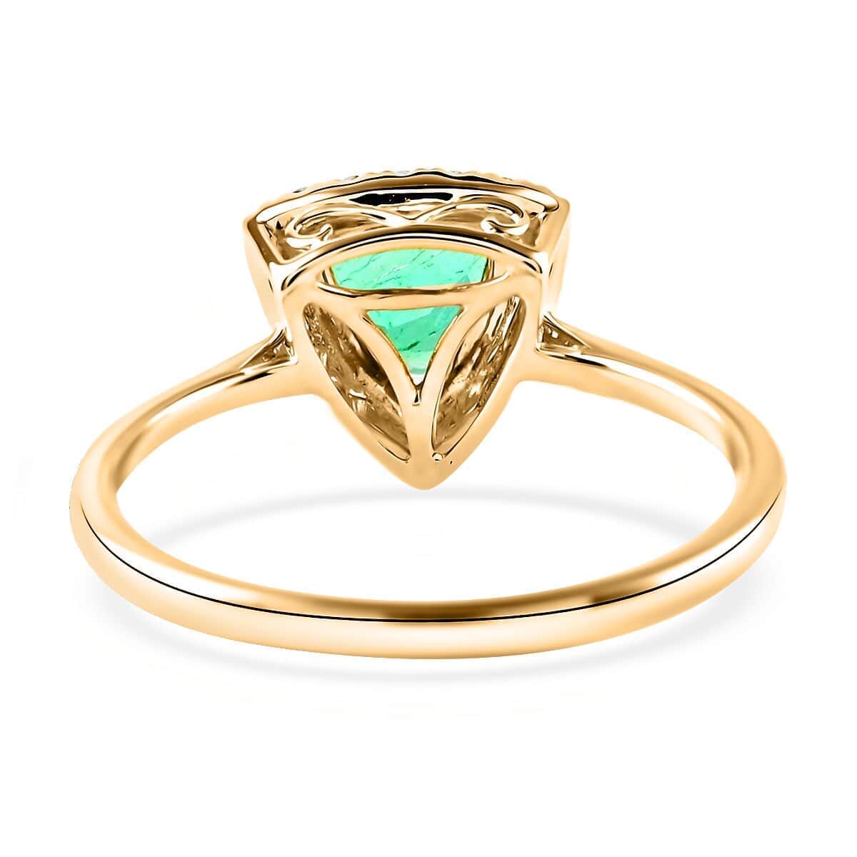 AAA Kolumbianischer Smaragd, Weißer Diamant Ring 585 Gold (Größe 17.00) ca. 1.25 ct