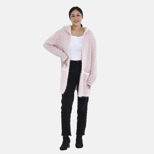Kuschelweicher, geschmeidiger Cardigan mit Kapuze und zwei Taschen, 110x82 cm, Rot