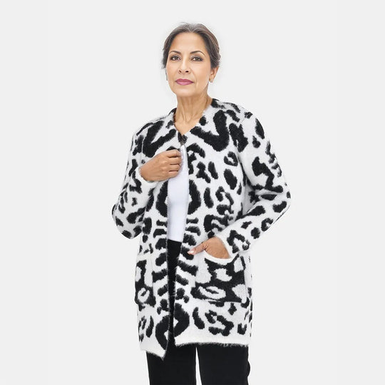 Kuschelweicher, geschmeidiger Cardigan mit 2 Taschen, 114x82 cm, schwarz