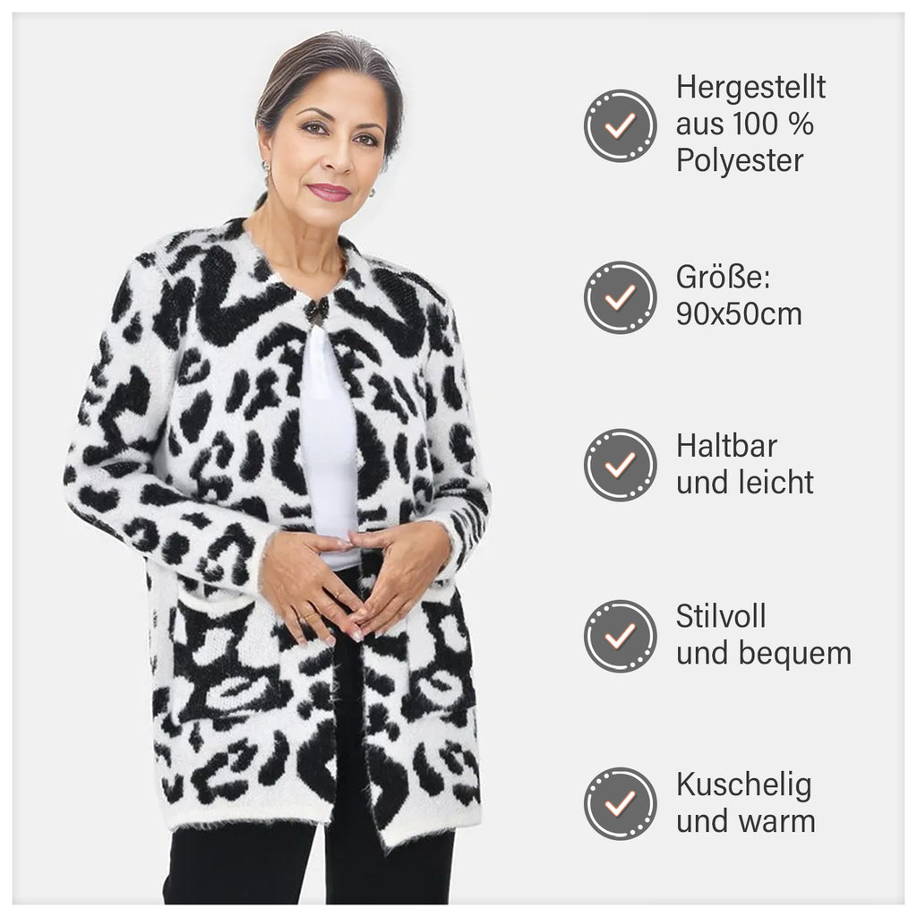 Kuschelweicher, geschmeidiger Cardigan mit 2 Taschen, 114x82 cm, schwarz
