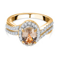 AAA Turkizit und weißer Zirkon-Ring, 925 Silber Gelbgold Vermeil (Größe 17.00) ca. 1,81 ct