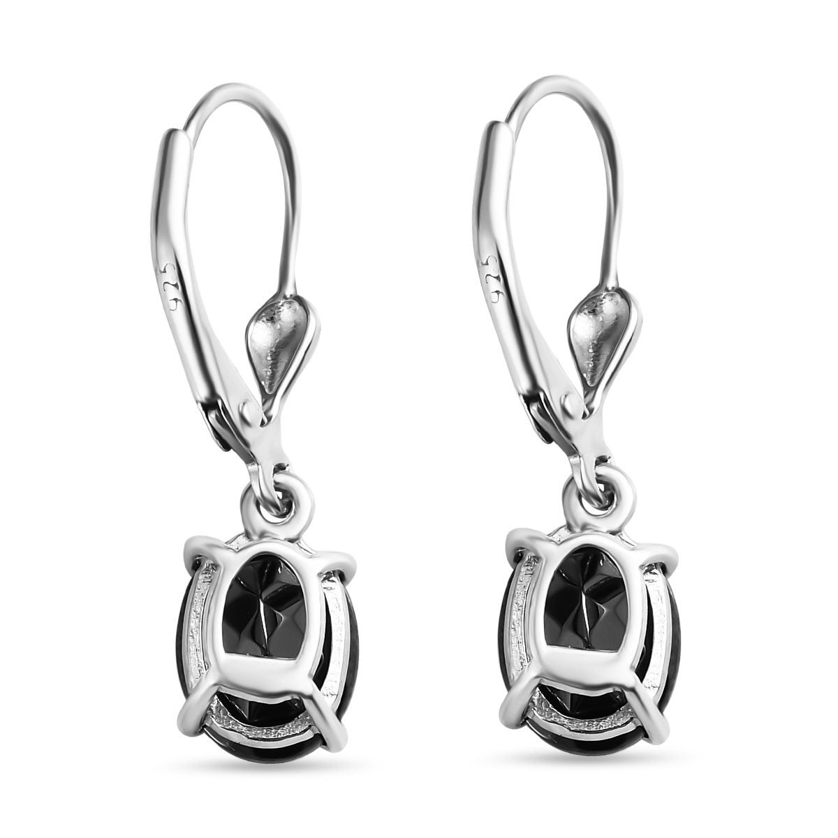 Elite Schungit Ohrringe, 925 Silber platiniert ca. 2.29 ct