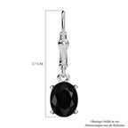 Elite Schungit Ohrringe, 925 Silber platiniert ca. 2.29 ct