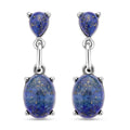 Lapislazuli Ohrringe, silberfarben ca. 25.00 ct