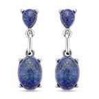 Lapislazuli Ohrringe, silberfarben ca. 25.00 ct