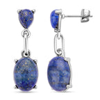 Lapislazuli Ohrringe, silberfarben ca. 25.00 ct