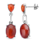 Rote Achat Ohrringe, silberfarben ca. 25.00 ct