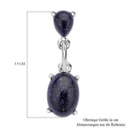 Blaue Sandstein Ohrringe, silberfarben, ca. 25.00 ct