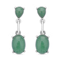 Grüne Aventurin Ohrringe, silberfarben ca. 25.00 ct
