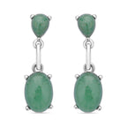 Grüne Aventurin Ohrringe, silberfarben ca. 25.00 ct