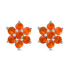 Salamanca Feueropal Ohrringe, 925 Silber platiniert, ca. 0.66 ct