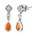 Salamanca Feueropal und Zirkon-Ohrringe, 925 Silber platiniert, 0,80 ct.