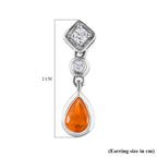 Salamanca Feueropal und weiße Zirkon Ohrringe, 925 Silber platiniert ca. 0.80 ct