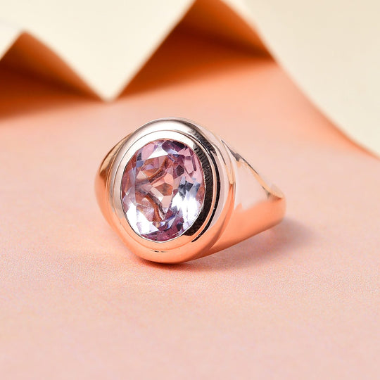 Rosa Amethyst Ring, rosévergoldet (Größe 20.00), ca. 3.25 ct
