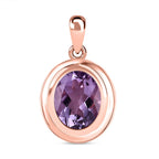 Rosa Amethyst Anhänger, Messing rosévergoldet, ca. 3.25 ct