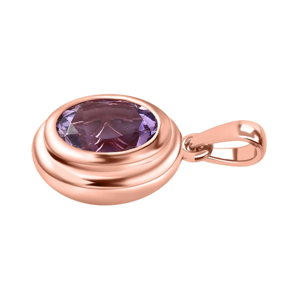 Rosa Amethyst Anhänger, Messing rosévergoldet, ca. 3.25 ct