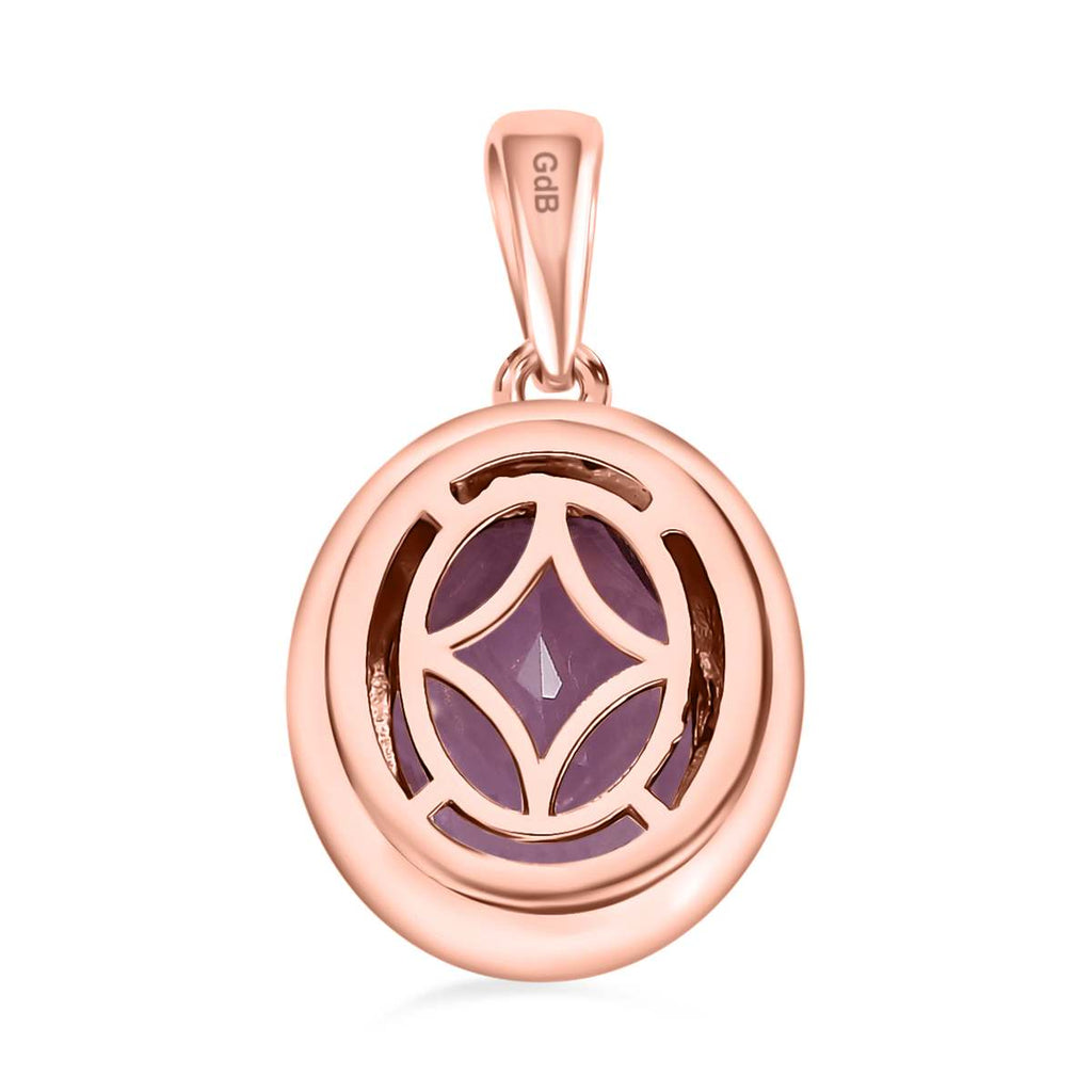 Rosa Amethyst Anhänger, Messing rosévergoldet, ca. 3.25 ct