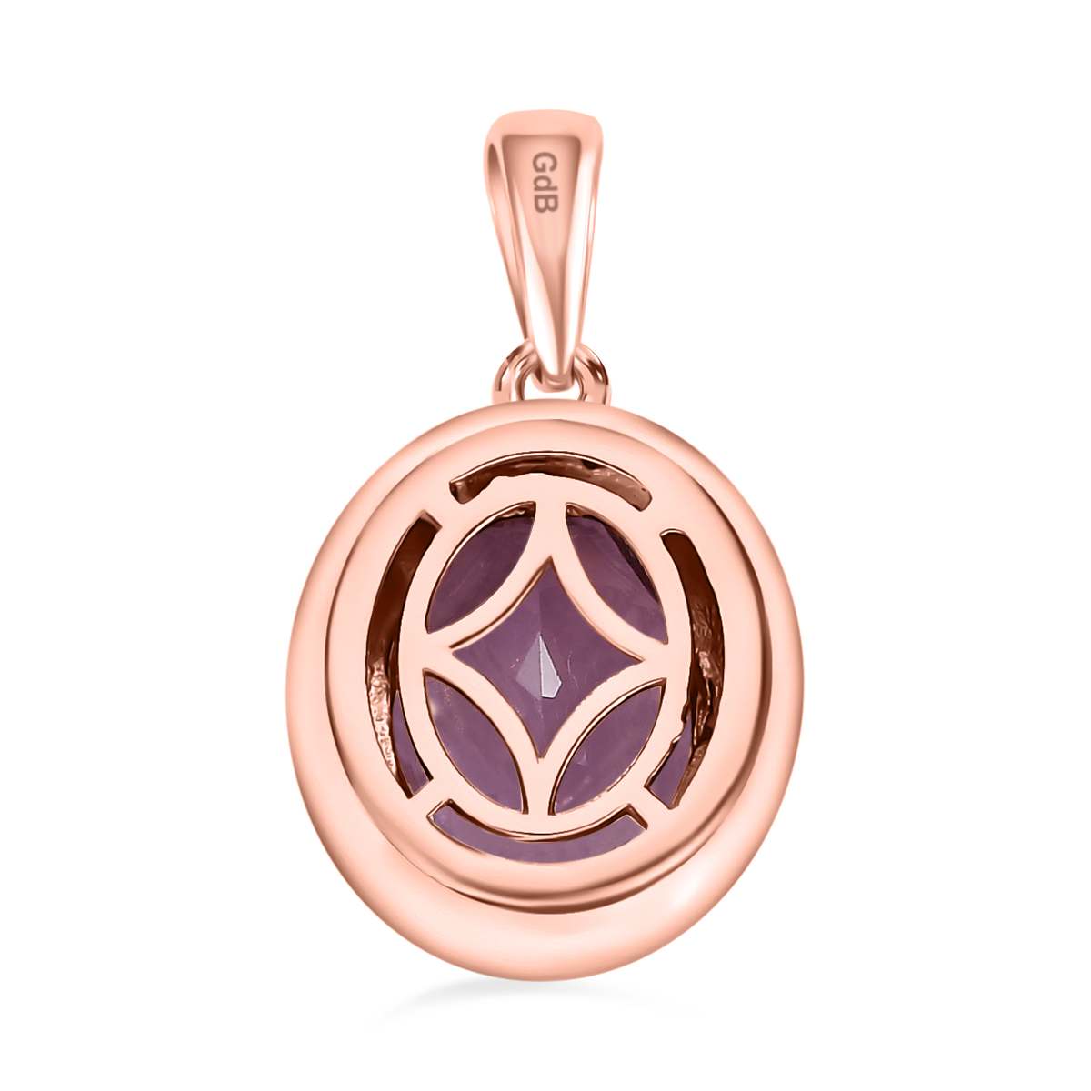 Rosa Amethyst Anhänger, Messing rosévergoldet, ca. 3.25 ct