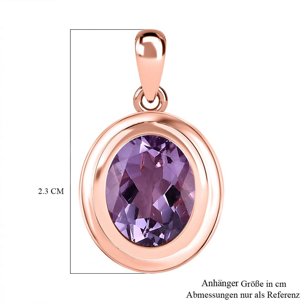 Rosa Amethyst Anhänger, Messing rosévergoldet, ca. 3.25 ct
