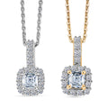 LUXURIANT 2er-Set SI-GH Labor Diamant Anhänger mit 45cm Kette