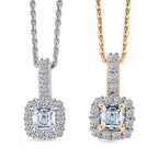 LUXURIANT 2er-Set SI-GH Labor Diamant Anhänger mit 45cm Kette