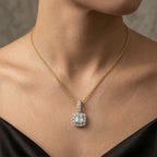 LUXURIANT 2er-Set SI-GH Labor Diamant Anhänger mit 45cm Kette