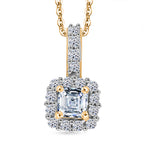 LUXURIANT 2er-Set SI-GH Labor Diamant Anhänger mit 45cm Kette