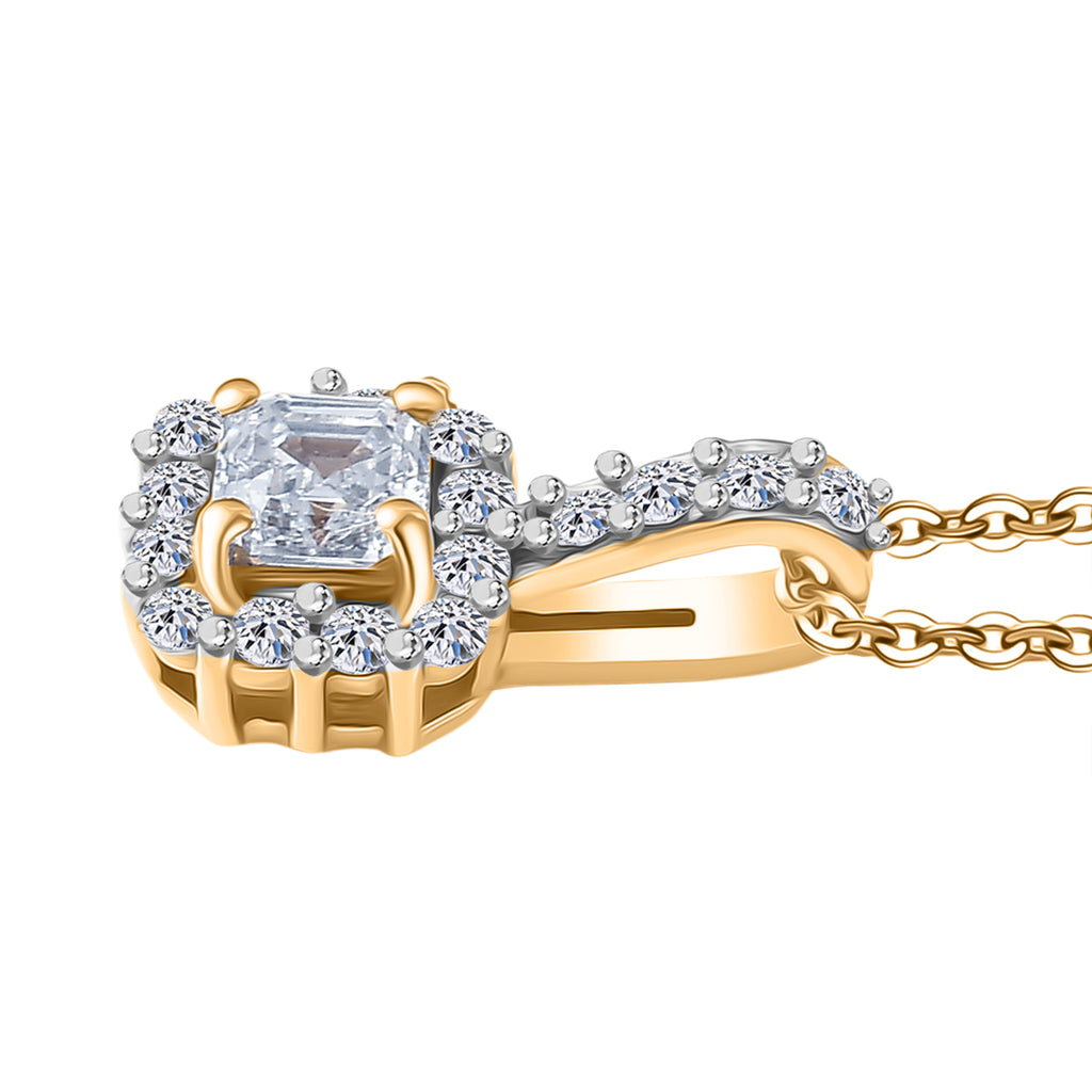 LUXURIANT 2er-Set SI-GH Labor Diamant Anhänger mit 45cm Kette
