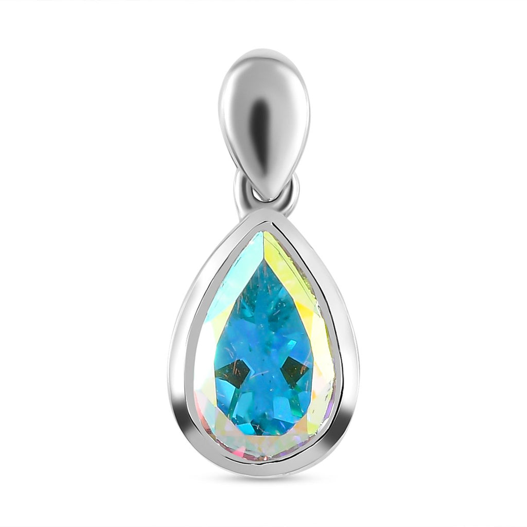 Merkur mystischer Topas Anhänger, 925 Silber platiniert ca. 1.45 ct