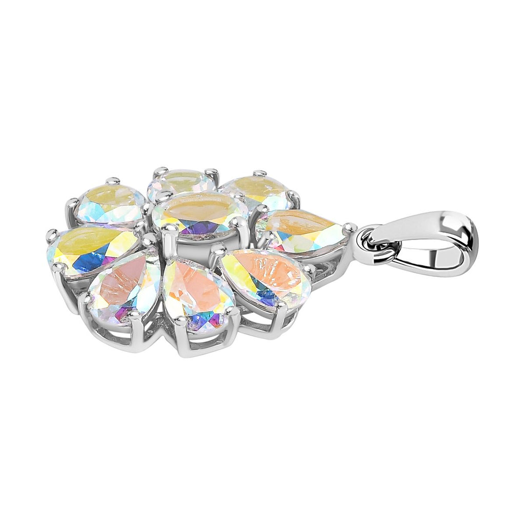 Merkur mystischer Topas Anhänger, 925 Silber platiniert ca. 7.25 ct