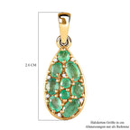 Kagem sambischer Smaragd Anhänger, 925 Silber vergoldet ca. 1.32 ct
