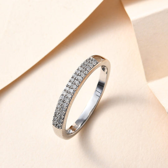 Weißer Diamant Ring, 925 Silber platiniert (Größe 20.00) ca. 0.20 ct