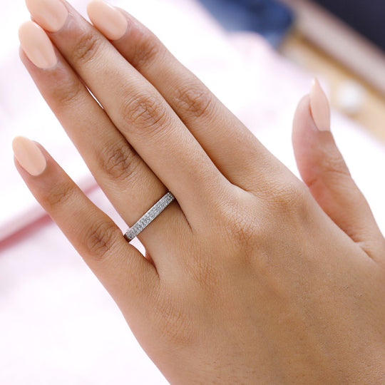 Weißer Diamant Ring, 925 Silber platiniert (Größe 20.00) ca. 0.20 ct