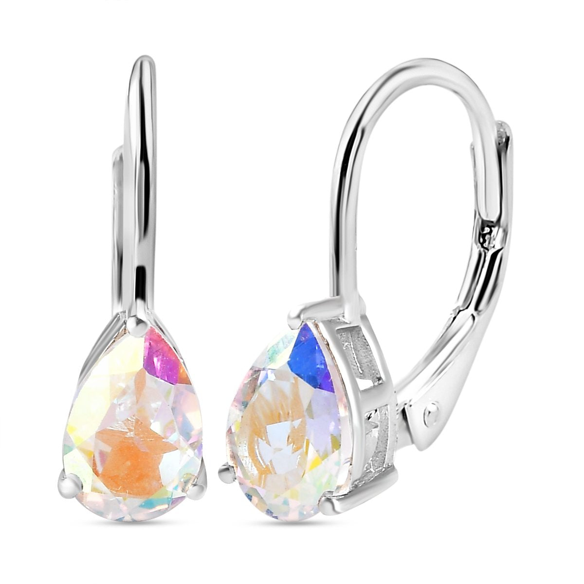 Merkur mystische Topas Ohrringe, 925 Silber platiniert ca. 2.91 ct