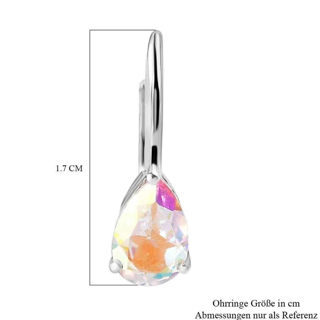 Merkur mystische Topas Ohrringe, 925 Silber platiniert ca. 2.91 ct