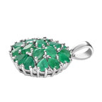 Kagem sambischer Smaragd Anhänger, 925 Silber platiniert ca. 2.05 ct