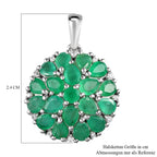 Kagem sambischer Smaragd Anhänger, 925 Silber platiniert ca. 2.05 ct