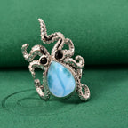 GP Trionfo Kollektion - Larimar, schwarzer Spinell und blauer Saphir Ring und Anhänger mit 45cm Kette