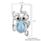 GP Trionfo Kollektion - Larimar, schwarzer Spinell und blauer Saphir Ring und Anhänger mit 45cm Kette