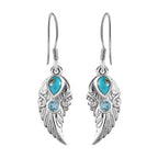 Sierra Nevada Türkis und Blau Topas Ohrringe, 925 Silber platiniert ca. 1.21 ct