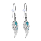Sierra Nevada Türkis und Blau Topas Ohrringe, 925 Silber platiniert ca. 1.21 ct